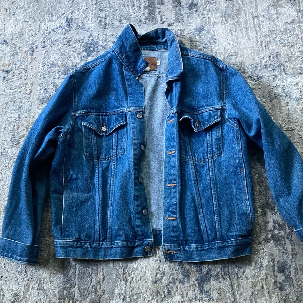Vintage oversized 80s or 90s Smythe denim jacket - size XL